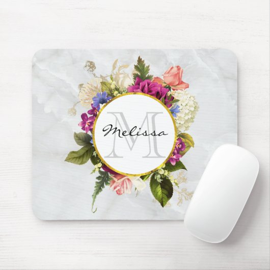 Modern rosafarbenes Blumenmotiv Mousepad (Mit Mouse)