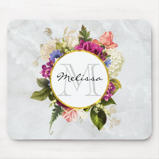 Modern rosafarbenes Blumenmotiv Mousepad (Vorne)