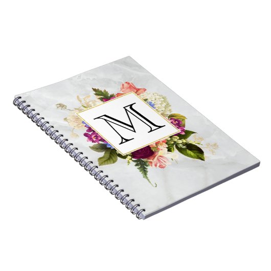 Modern rosafarbenes Blumenmotiv Notizblock (Rechte Seite)