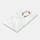 Modern rosafarbenes Blumenmotiv Post-it Klebezettel (angewinkelt)