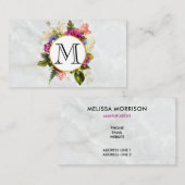 Modern rosafarbenes Blumenmotiv Visitenkarte (Vorne/Hinten)