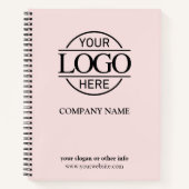 Modern rosafarbenes Firmenlogo Notizblock (Vorderseite)
