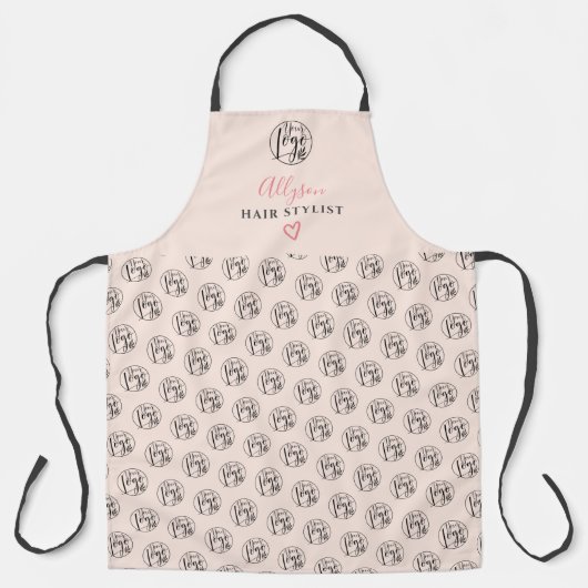 Modern rosafarbenes Logo-Muster Schürze (Vorderseite)