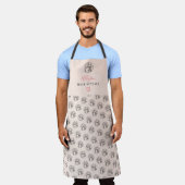 Modern rosafarbenes Logo-Muster Schürze (Getragen)