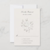 Modern Rose Botanical Wedding RSVP Karte (Vorderseite)