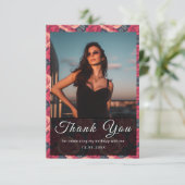 Modern Rose Flower Nature-Inspired Parties Dankeskarte (Stehend Vorderseite)