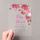 Modern Rose Garden Acrylic Baby Shower Invitation Acryleinladungen (Insitu (Handheld))