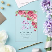 Modern Rose Garden Acrylic Baby Shower Invitation Acryleinladungen (In Situ (Hochzeit))