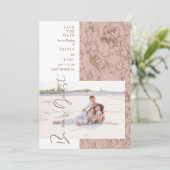 Modern Rose Gold Be Our Guest Photo Couple (Stehend Vorderseite)