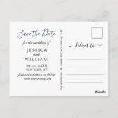 Modern Rose Gold Blue Agate FOTO Save the Date Po Postkarte (Rückseite)