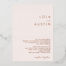 Modern | Rose Gold Blush Traditionelle Hochzeit Re