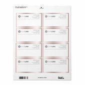 Modern Rose Gold Border Logo Rücksendeadresse (Vorne)