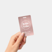 Modern Rose Gold Bride Tribe Bachelorette Ausweis (Handheld)