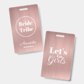 Modern Rose Gold Bride Tribe Bachelorette Ausweis (Front & Back)