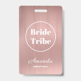 Modern Rose Gold Bride Tribe Bachelorette Ausweis