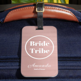 Modern Rose Gold Bride Tribe Bachelorette Gepäckanhänger