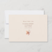 Modern Rose Gold Floral Monogram Wedding RSVP Card Karte (Rückseite)
