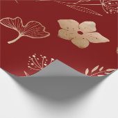 Modern rose gold flowers and leaves geschenkpapier (Ecke)