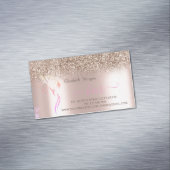 Modern Rose Gold Glitter Scissors Hair Magnetische Visitenkarte (Beispiel)