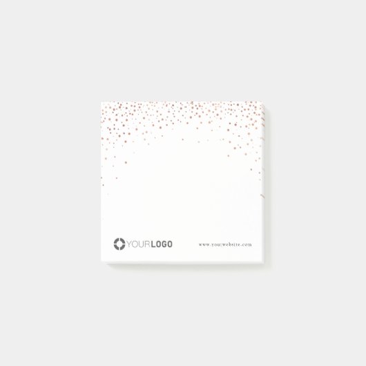Modern Rose Gold Glitzer Firmenlogo Post-it Klebezettel (Vorderseite)