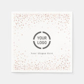 Modern Rose Gold Glitzer Firmenlogo Serviette (Vorderseite)