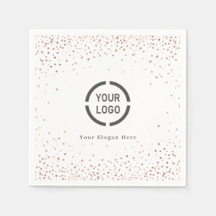 Modern Rose Gold Glitzer Firmenlogo Serviette
