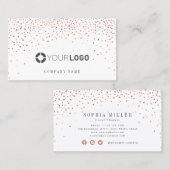 Modern Rose Gold Glitzer Firmenlogo Visitenkarte (Vorne/Hinten)
