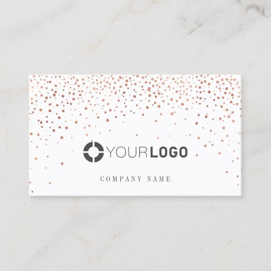Modern Rose Gold Glitzer Firmenlogo Visitenkarte (Vorderseite)