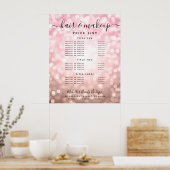 Modern Rose Gold Glitzer Lights Salon Preismenü Poster (Küche)
