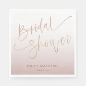 Modern Rose Gold Gradient Bridal Shower Serviette (Vorderseite)