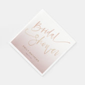 Modern Rose Gold Gradient Bridal Shower Serviette (Ecke)