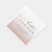 Modern Rose Gold Gradient Bridal Shower Serviette (Ecke)