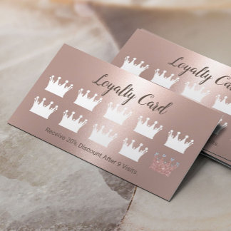 Modern Rose Gold Kronen Beauty Salon Wellness-Cent Treuekarte