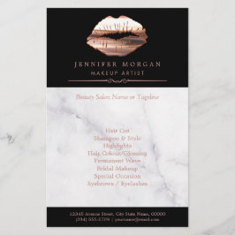 Modern Rose Gold Lips Marbella Salon Flyer