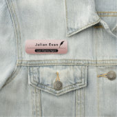 Modern Rose Gold Loan Signing Agent Quill Icon Namensschild (Beispiel)