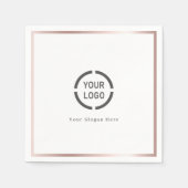 Modern Rose Gold Logo Serviette (Vorderseite)