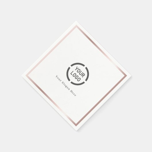 Modern Rose Gold Logo Serviette (Ecke)