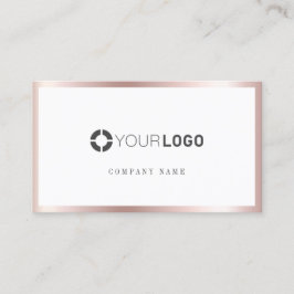 Modern Rose Gold Logo Visitenkarte