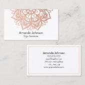 Modern Rose Gold Mandala Yoga Instructor Visitenkarte (Vorne/Hinten)