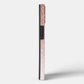 Modern Rose Gold Ombre Glitzer Monogram Case-Mate iPhone Hülle (Rückseite / Rechts)