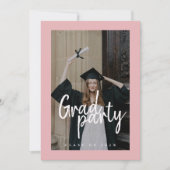 Modern Rose Gold Photo Collage Graduation Einladung (Vorderseite)