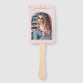 Modern Rose Gold Pink Arch Picture Abschluss Fächer (Vorderseite)