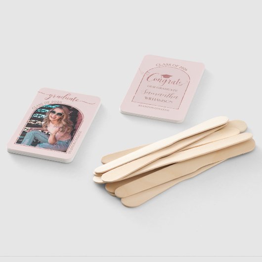 Modern Rose Gold Pink Arch Picture Abschluss Fächer (Non-assembled)