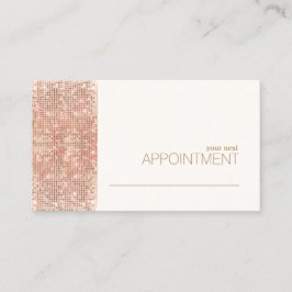 Modern Rose Gold Sequins Salon Terminierungskarte Terminkarte