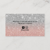 Modern Rose Gold Silver Glitzer Business Vielen Da Visitenkarte (Rückseite)
