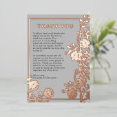 Modern Rose Gold Wedding Dankeschön Card Folieneinladung (Stehend vorne)