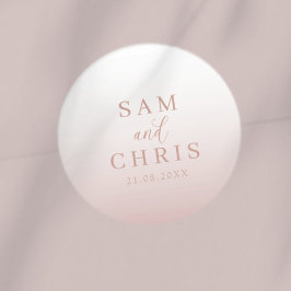 Modern Rose Gold Wedding Monogram  Runder Aufkleber