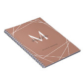 Modern Rose Gold White Monogram Name Script Notizblock (Rechte Seite)