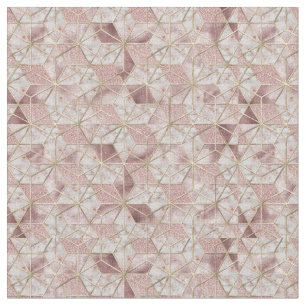 Modern Rose goldenes geometrisches Sternmuster Blu Stoff