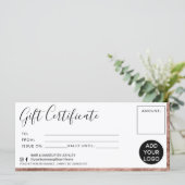Modern Rose Goldfolie Einfach Geschenkgutschein Lo (Stehend Vorderseite)